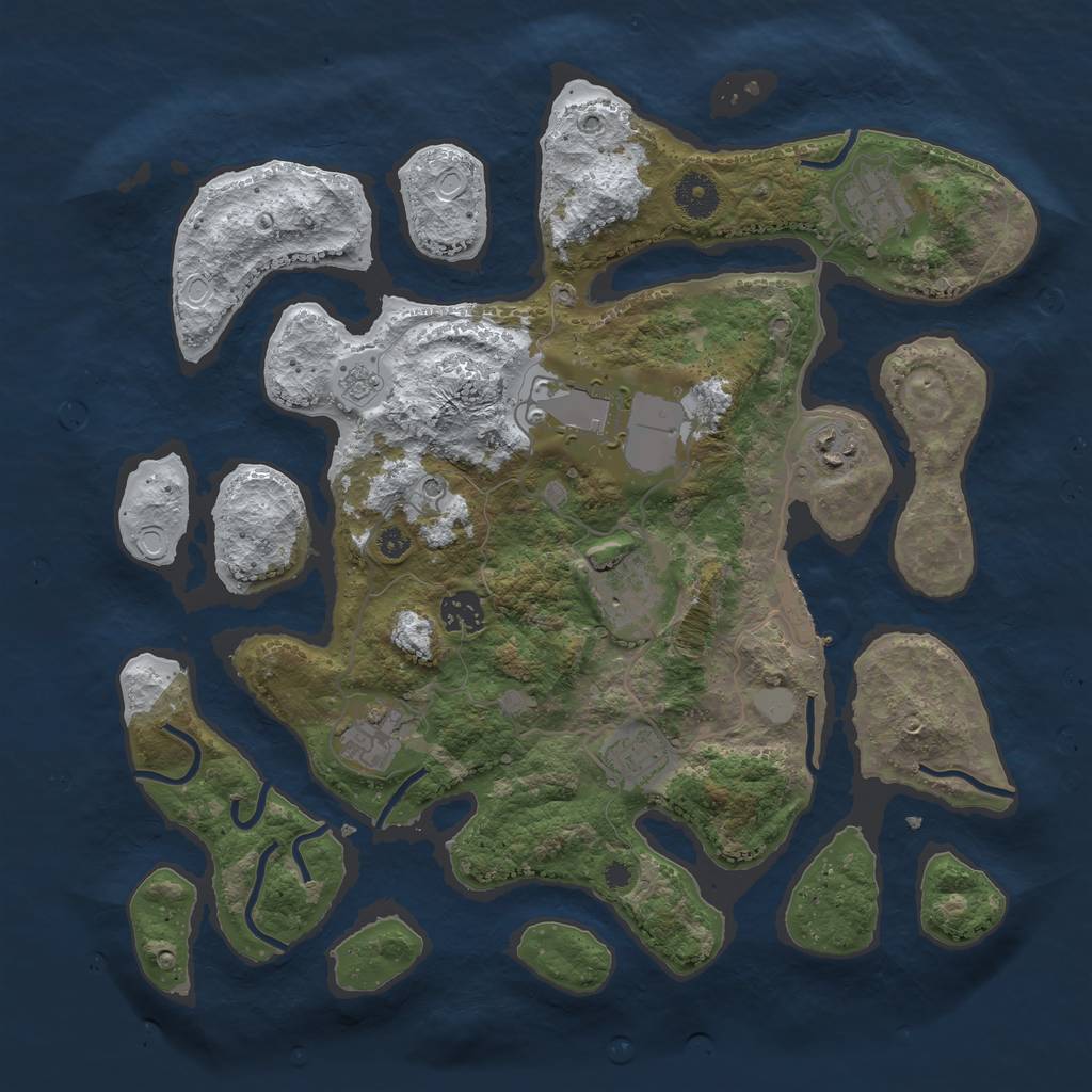 Rust Map: Procedural Map, Size: 3700, Seed: 1167240, 15 Monuments