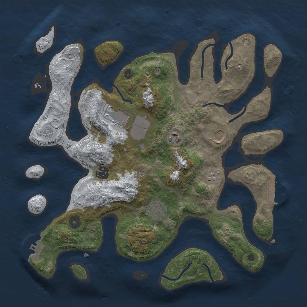 Rust Map: Procedural Map, Size: 3500, Seed: 4587419, 15 Monuments