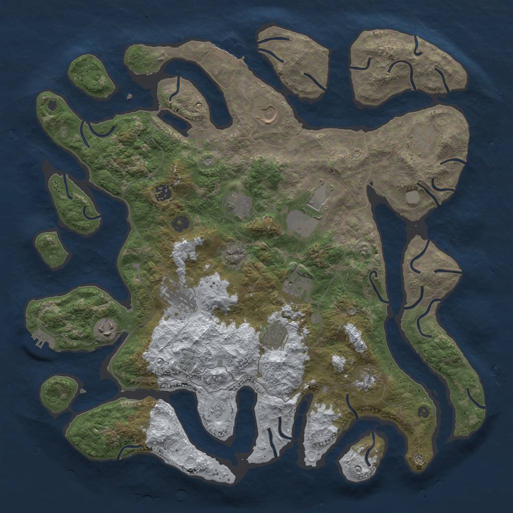 Rust Map: Procedural Map, Size: 4500, Seed: 4694623, 20 Monuments