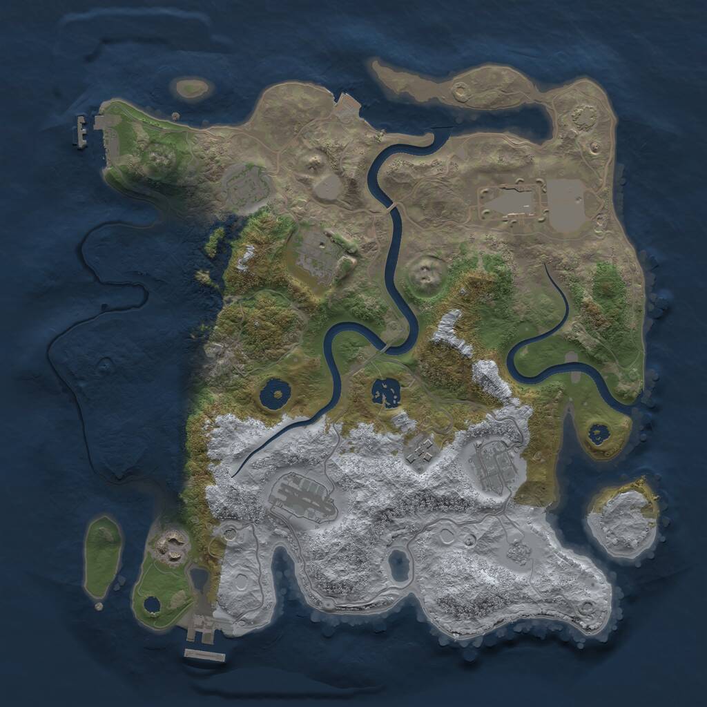 Rust Map: Procedural Map, Size: 3500, Seed: 508546, 14 Monuments