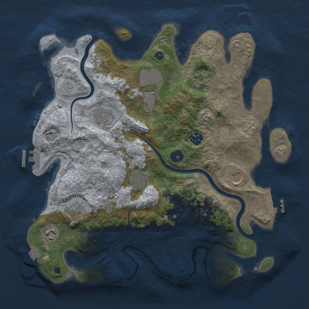 Rust Map: Procedural Map, Size: 3700, Seed: 6045028, 15 Monuments