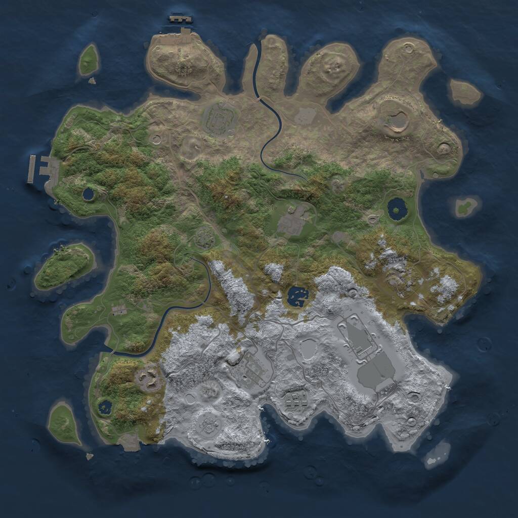 Rust Map: Procedural Map, Size: 3700, Seed: 2026865, 15 Monuments