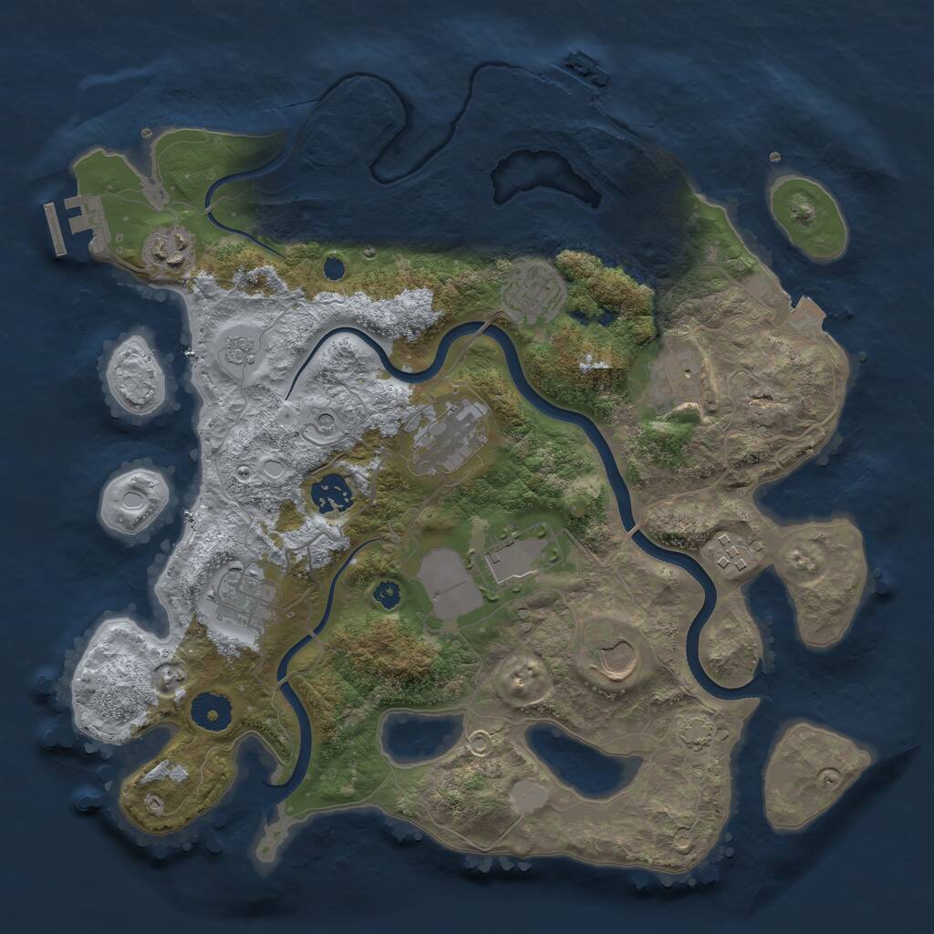 Rust Map: Procedural Map, Size: 3500, Seed: 3471560, 15 Monuments