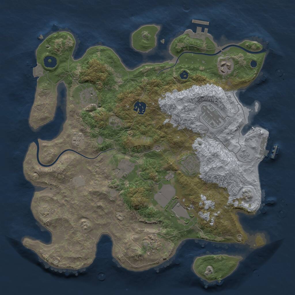 Rust Map: Procedural Map, Size: 3500, Seed: 267771293, 15 Monuments