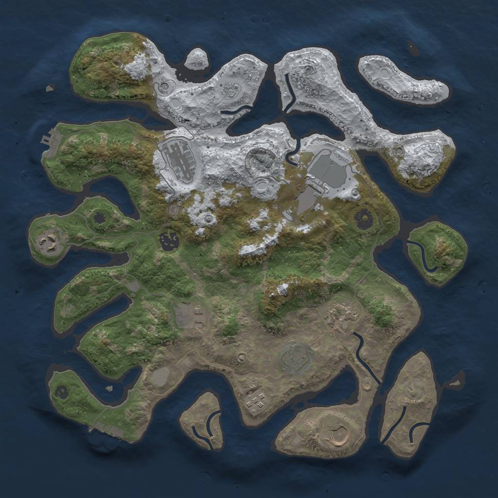 Rust Map: Procedural Map, Size: 3750, Seed: 78945456, 18 Monuments