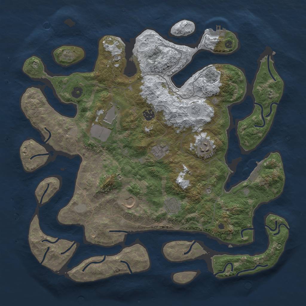 Rust Map: Procedural Map, Size: 4100, Seed: 2200609, 16 Monuments