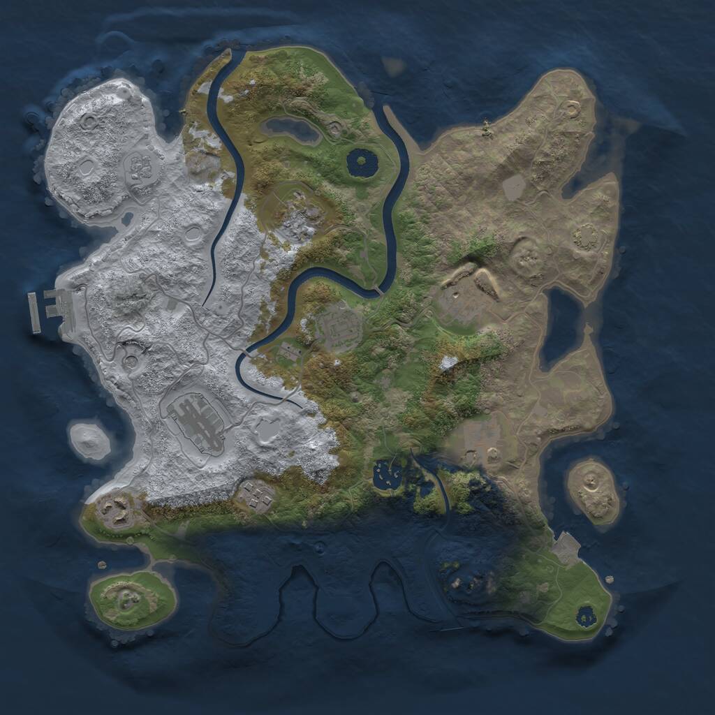 Rust Map: Procedural Map, Size: 3500, Seed: 4627320, 13 Monuments