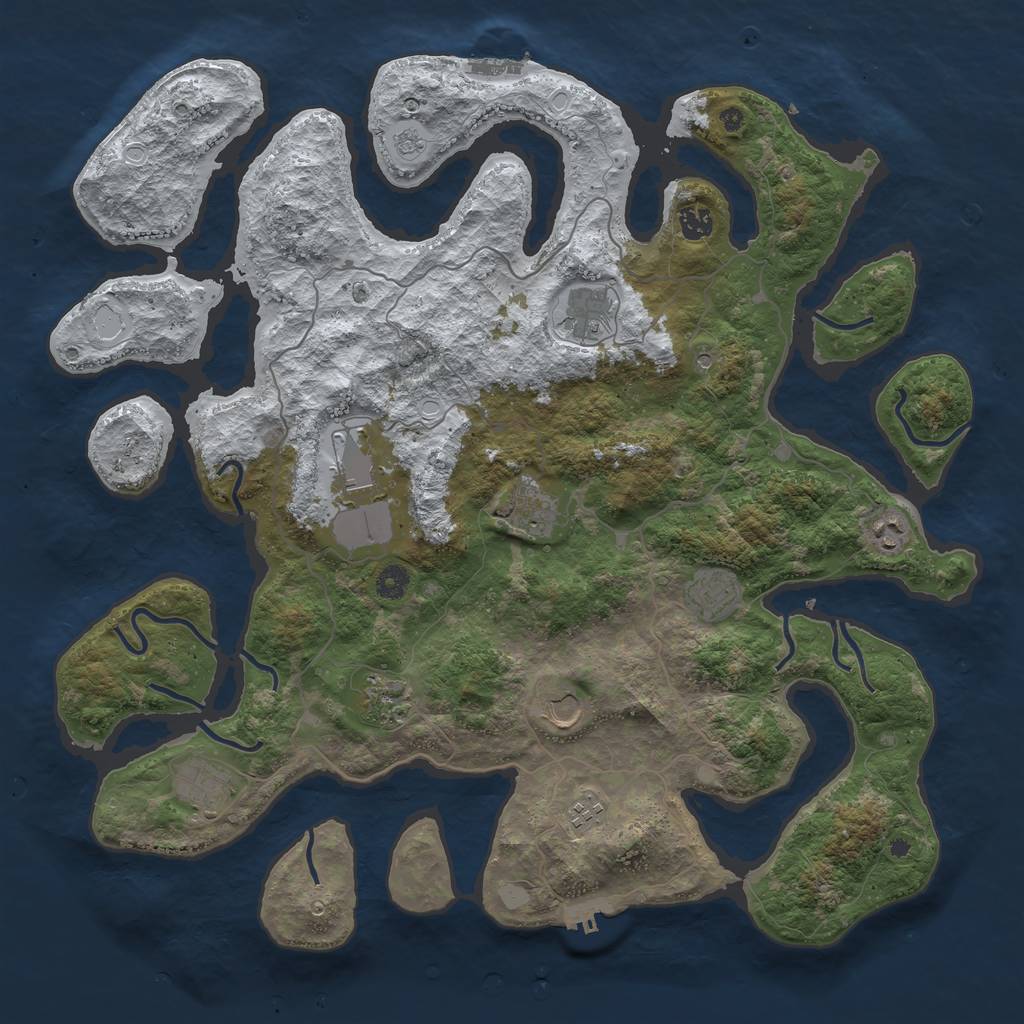 Rust Map: Procedural Map, Size: 4500, Seed: 68759672, 19 Monuments