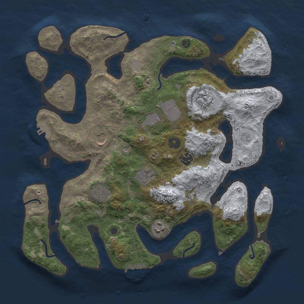 Rust Map: Procedural Map, Size: 3700, Seed: 4885780, 16 Monuments