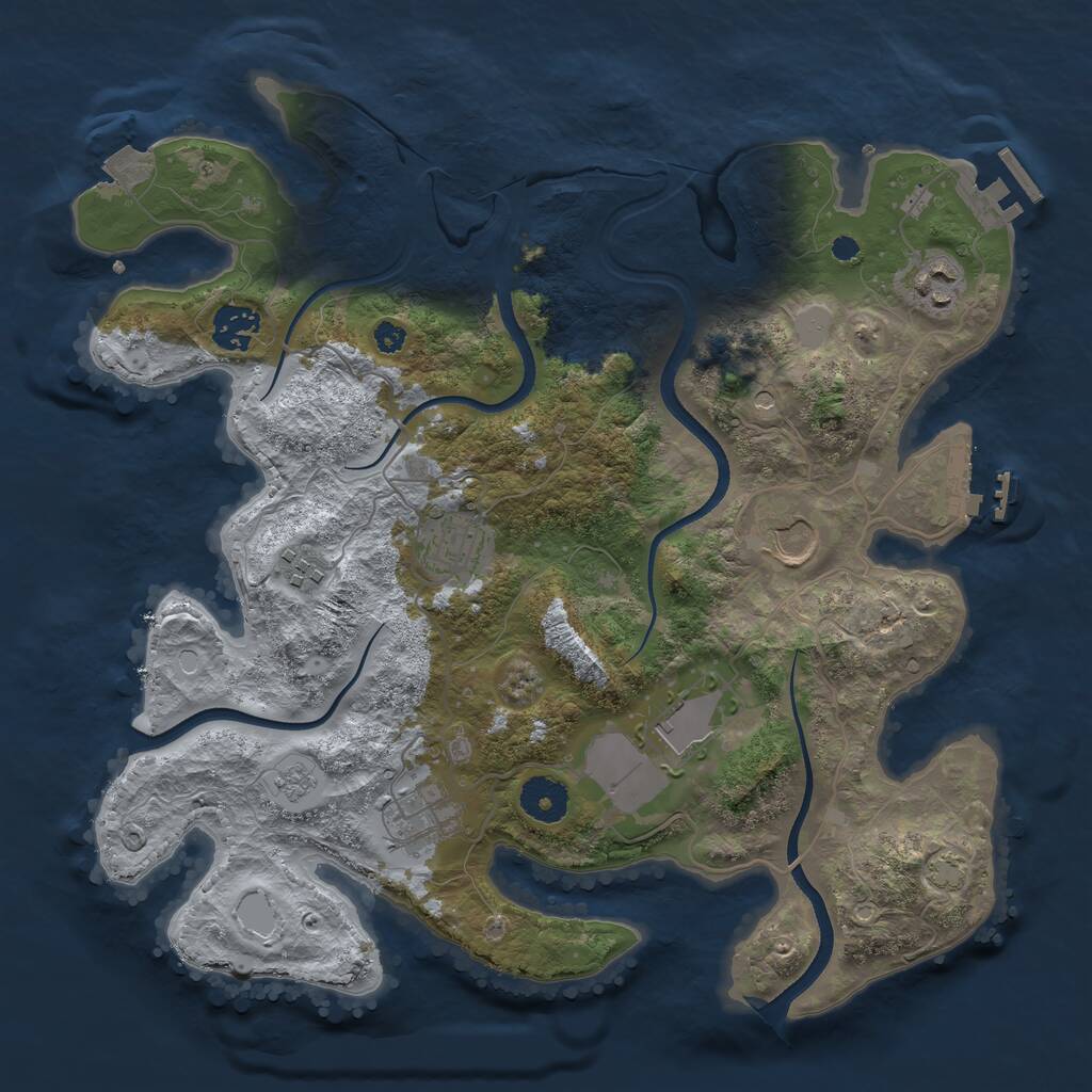Rust Map: Procedural Map, Size: 3500, Seed: 97512, 13 Monuments
