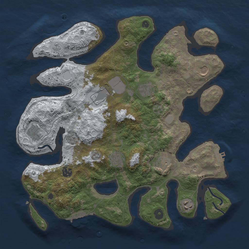 Rust Map: Procedural Map, Size: 3700, Seed: 5486499, 18 Monuments