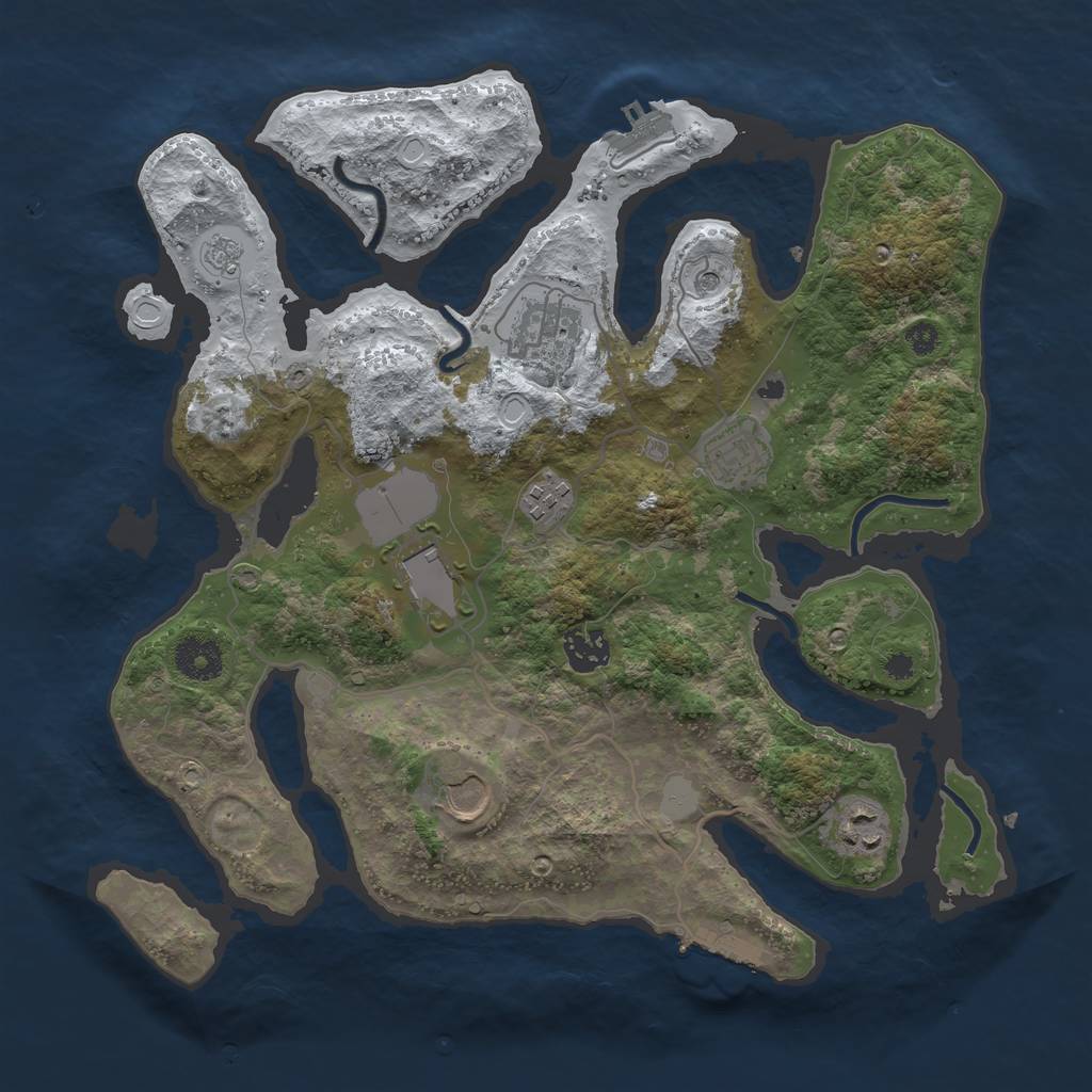 Rust Map: Procedural Map, Size: 3500, Seed: 1749309, 16 Monuments