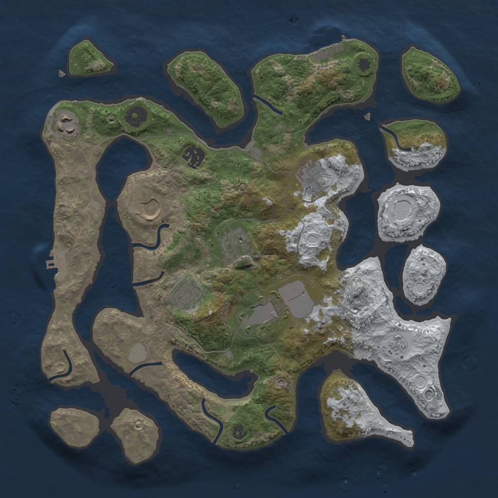 Rust Map: Procedural Map, Size: 3500, Seed: 4735835, 15 Monuments