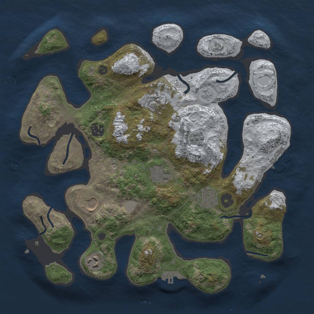 Rust Map: Procedural Map, Size: 3500, Seed: 5977432, 16 Monuments