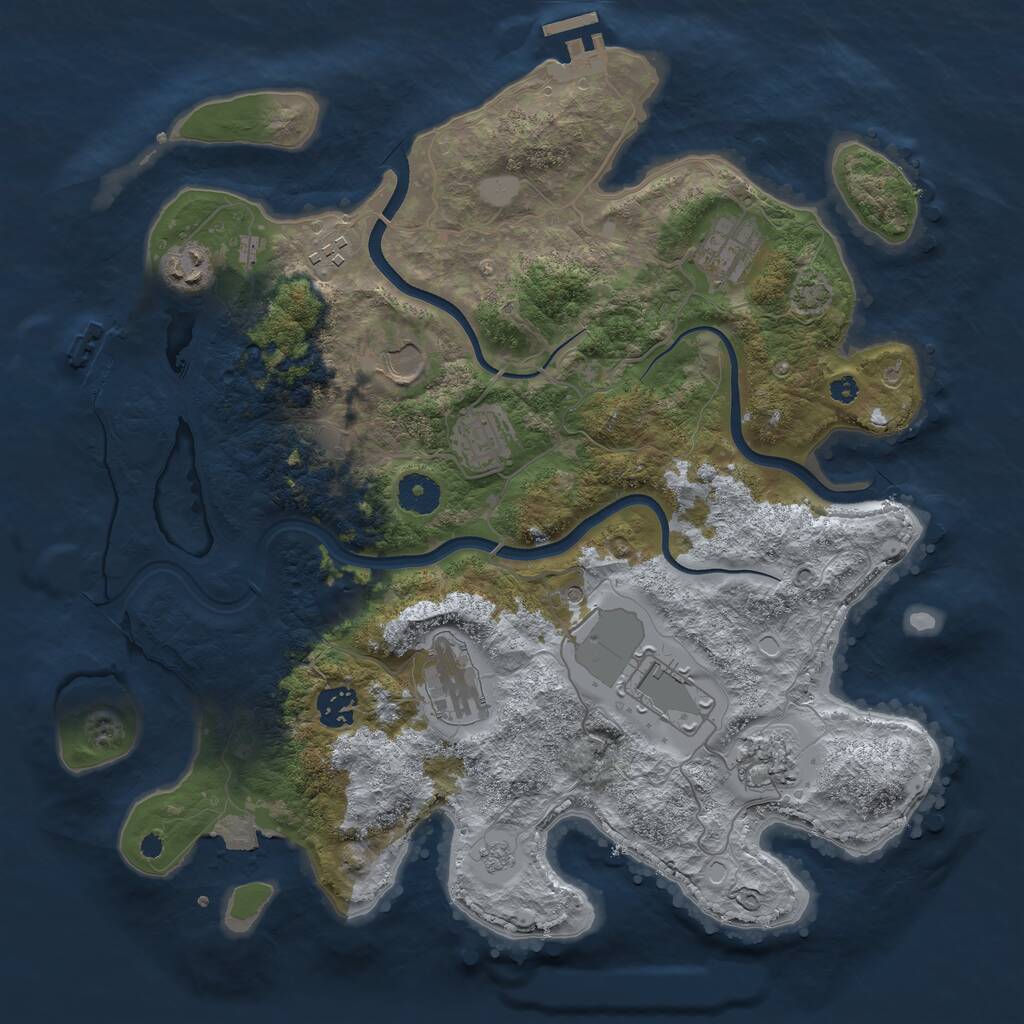 Rust Map: Procedural Map, Size: 3700, Seed: 5430527, 15 Monuments