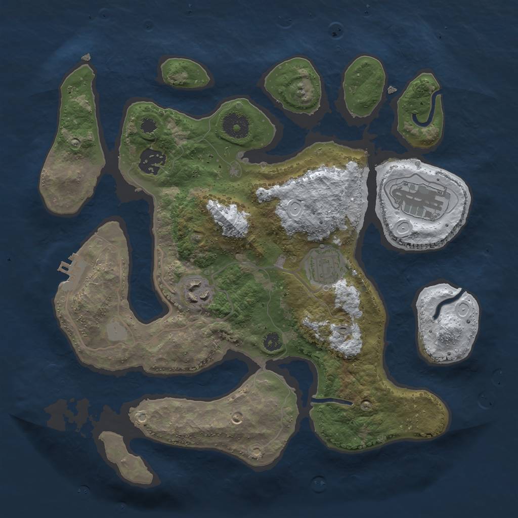 Rust Map: Procedural Map, Size: 3000, Seed: 202, 10 Monuments