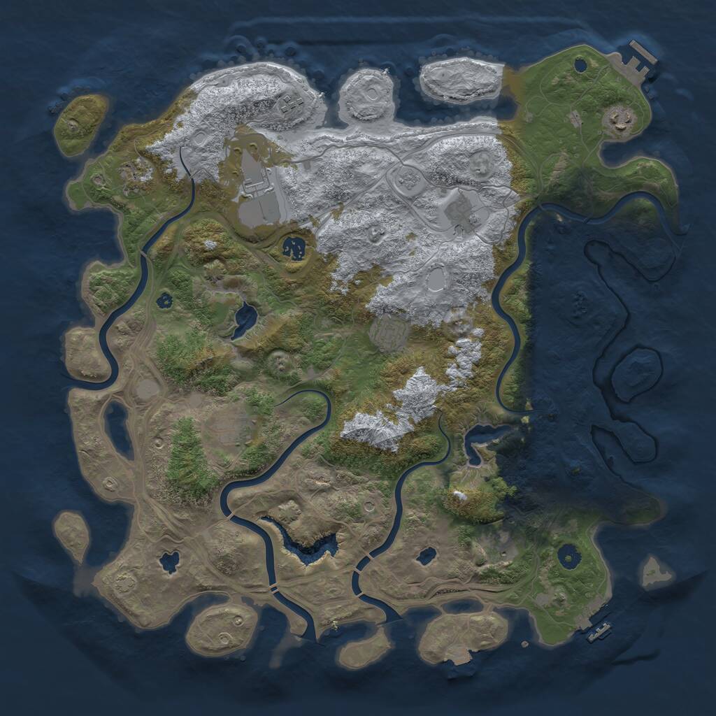 Rust Map: Procedural Map, Size: 4500, Seed: 865103329, 15 Monuments