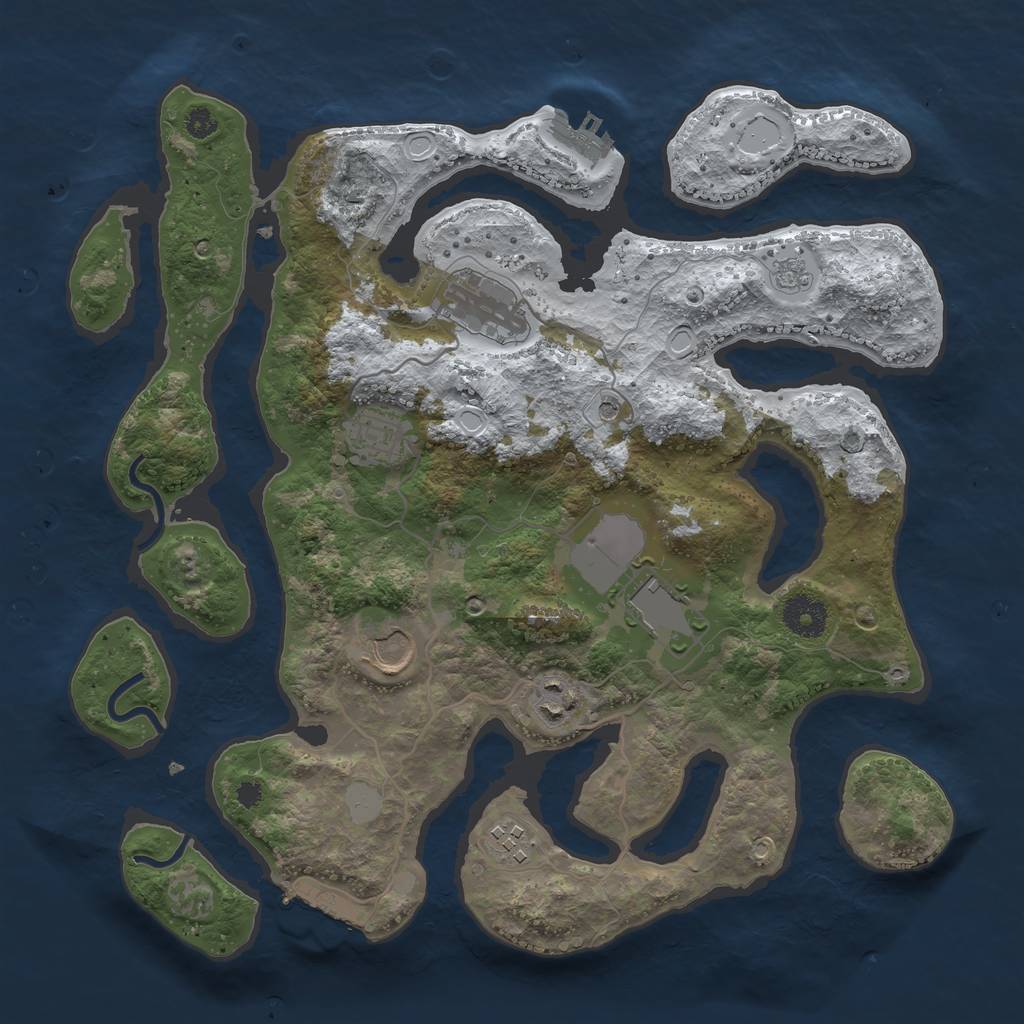 Rust Map: Procedural Map, Size: 3500, Seed: 4122267, 15 Monuments
