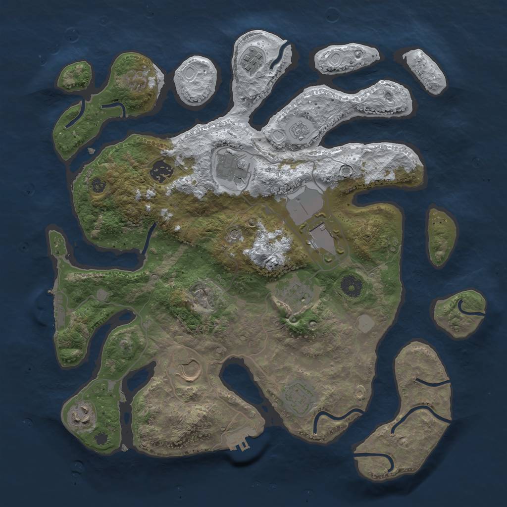 Rust Map: Procedural Map, Size: 3550, Seed: 816406, 17 Monuments