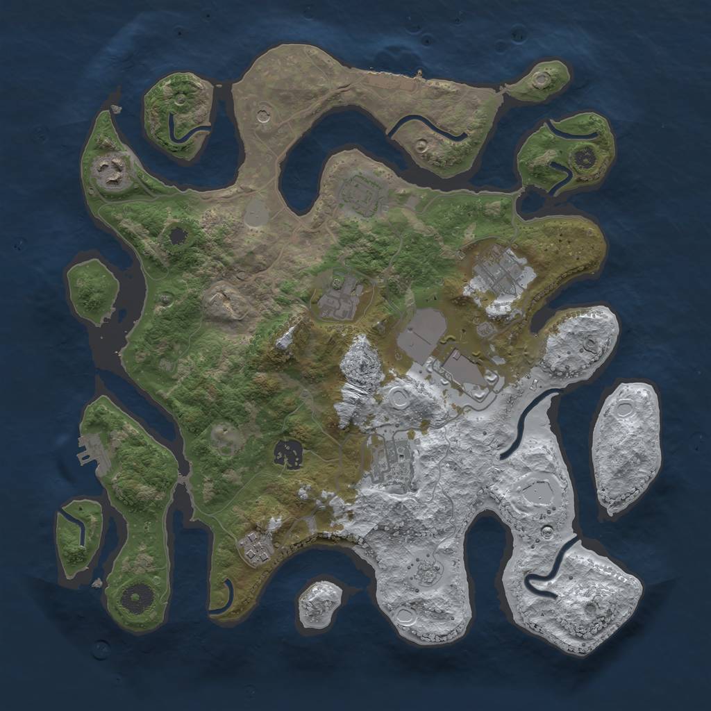 Rust Map: Procedural Map, Size: 3500, Seed: 1649808, 17 Monuments