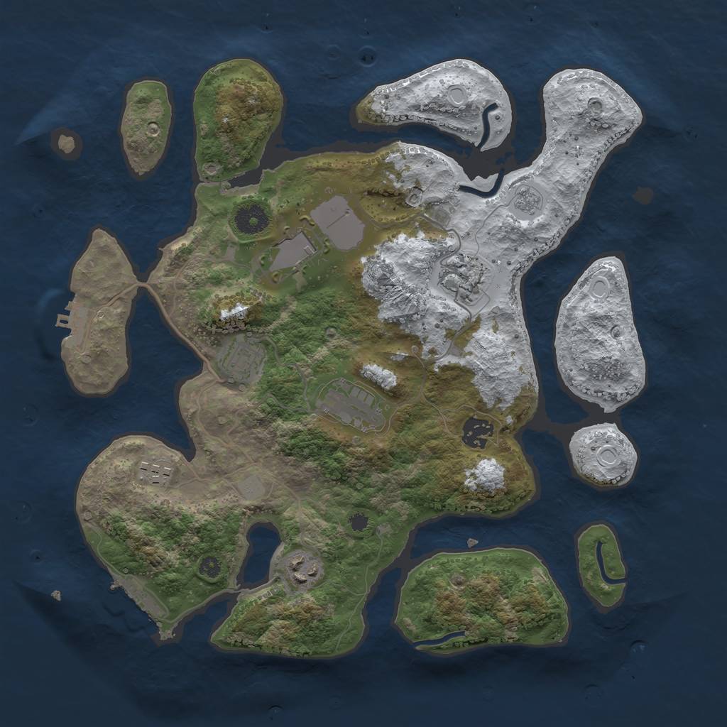 Rust Map: Procedural Map, Size: 3500, Seed: 4336848, 15 Monuments