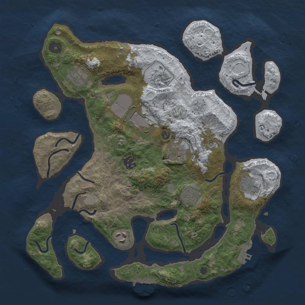 Rust Map: Procedural Map, Size: 3500, Seed: 1051114, 17 Monuments