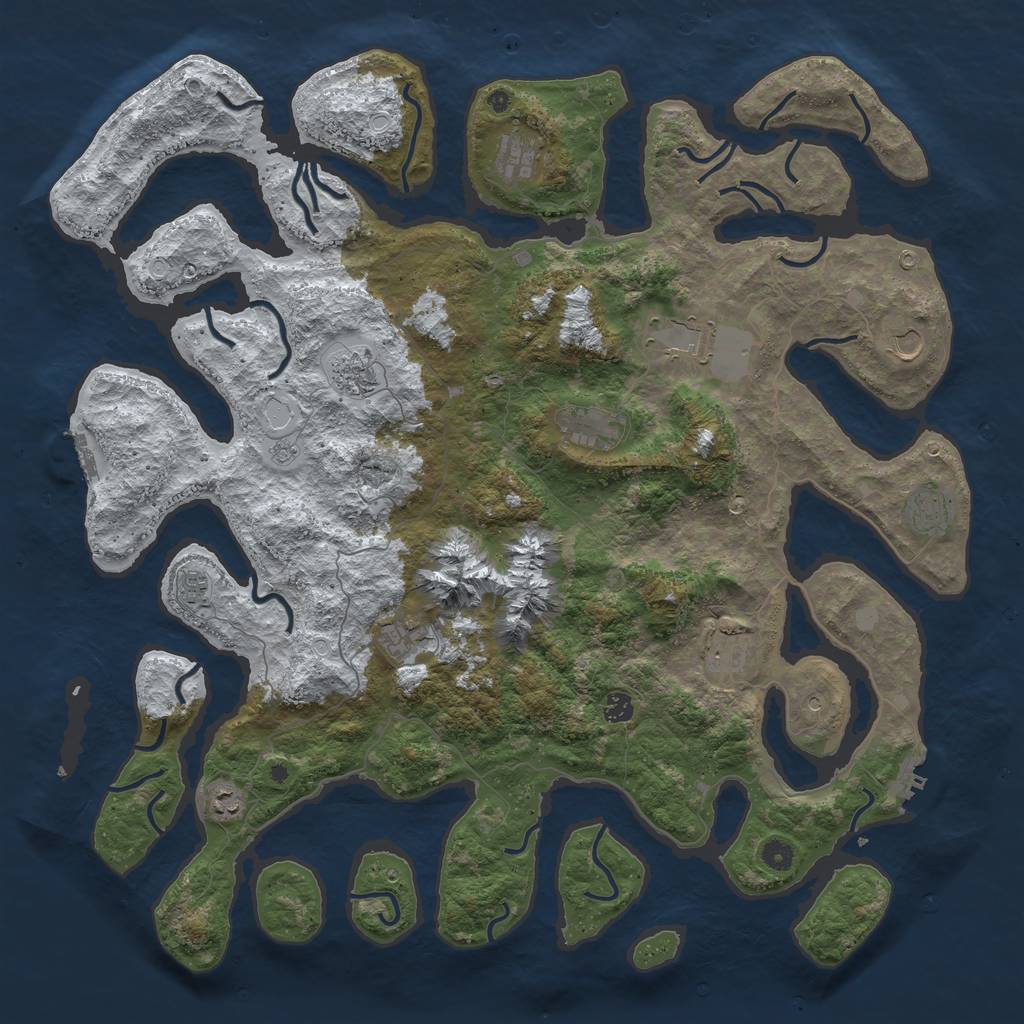 Rust Map: Procedural Map, Size: 5000, Seed: 951502708, 20 Monuments