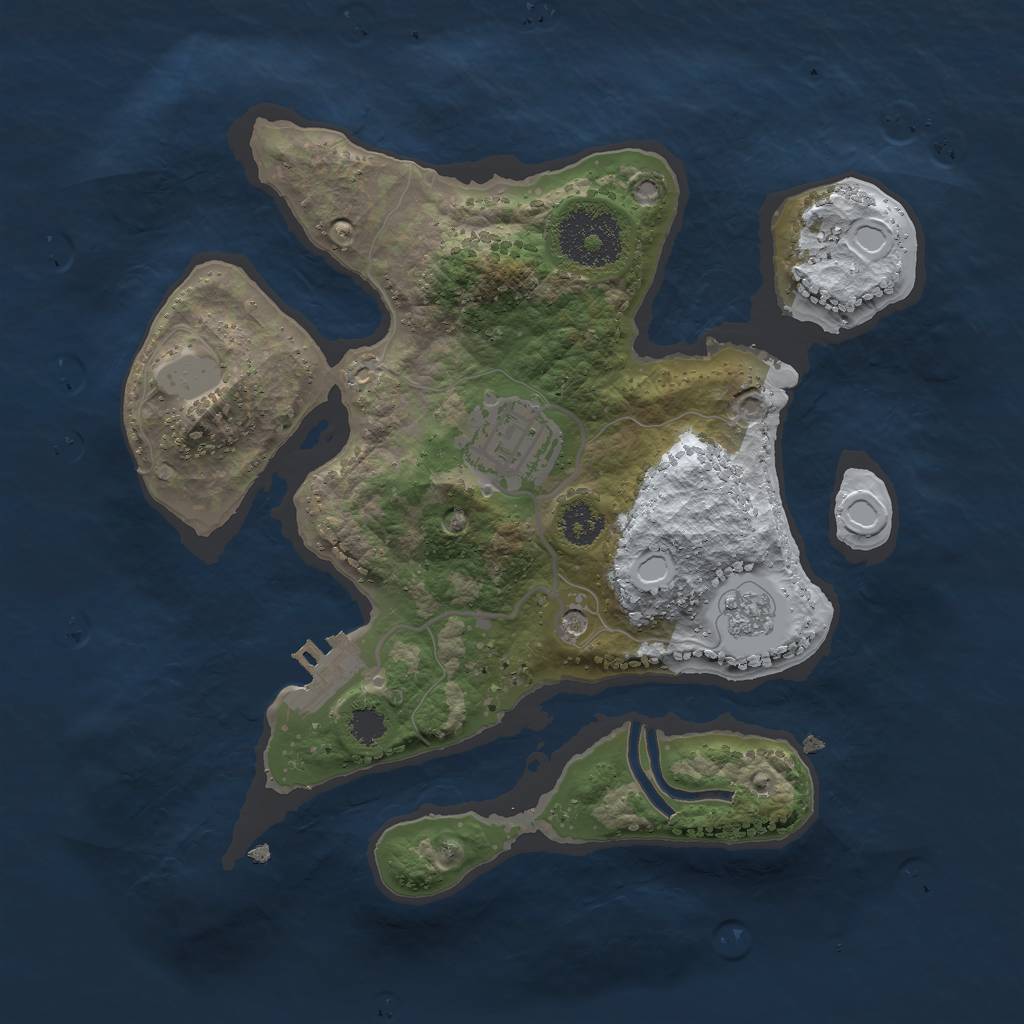 Rust Map: Procedural Map, Size: 2500, Seed: 217468178, 9 Monuments