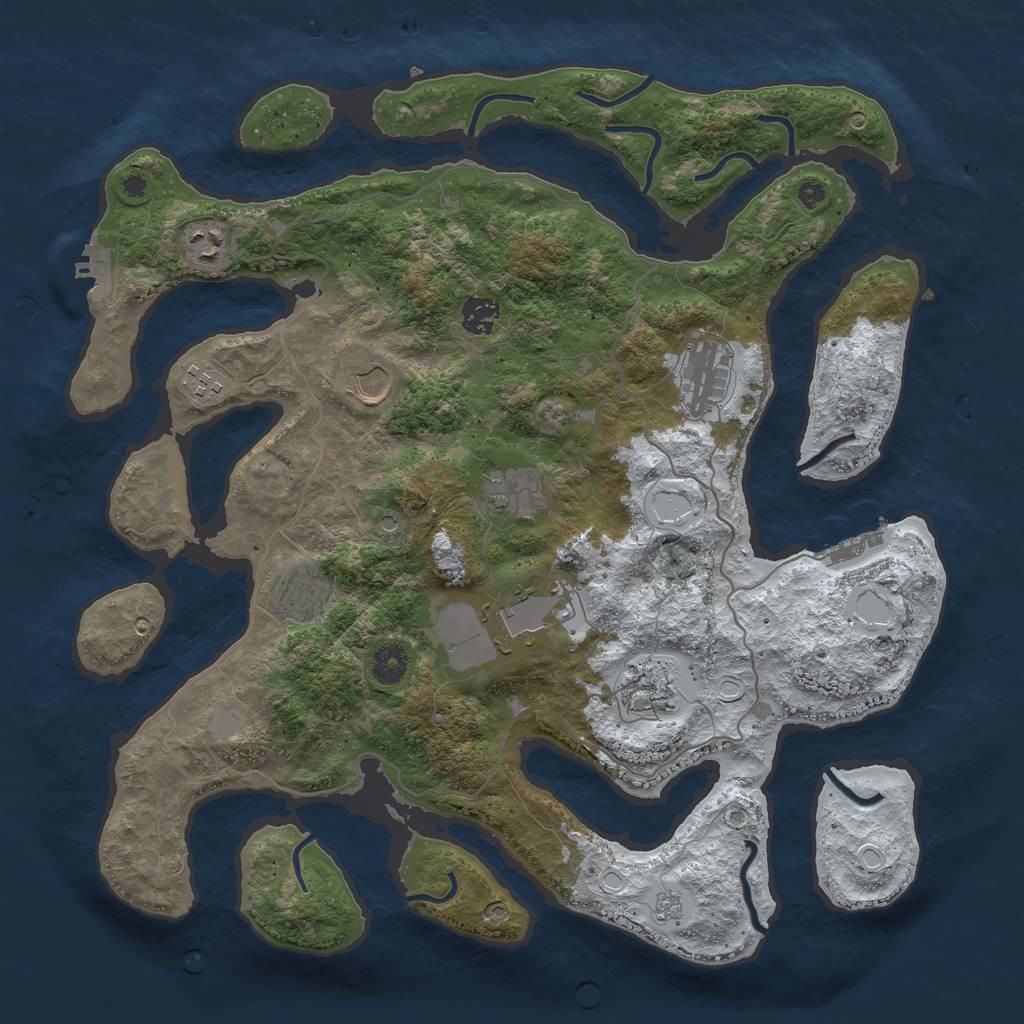 Rust Map: Procedural Map, Size: 4000, Seed: 450749951, 18 Monuments