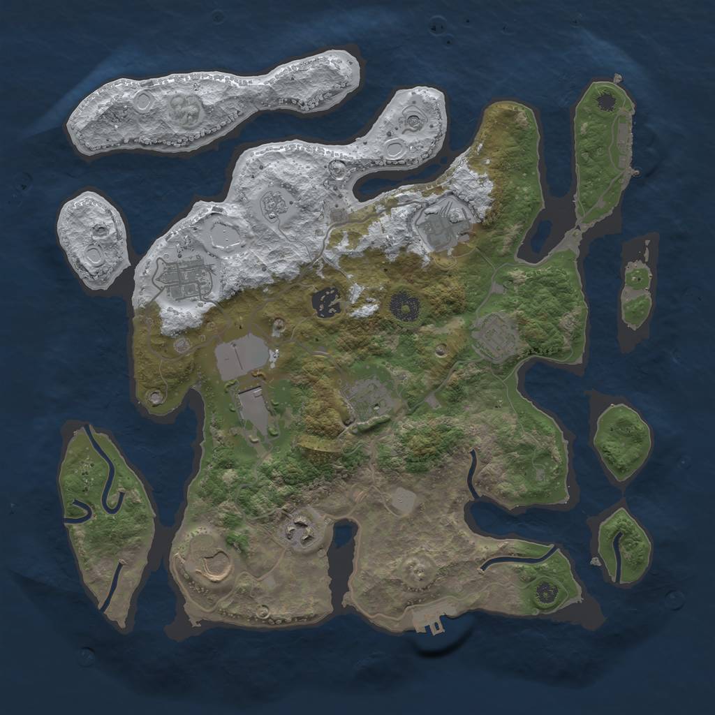 Rust Map: Procedural Map, Size: 3500, Seed: 4494736, 17 Monuments