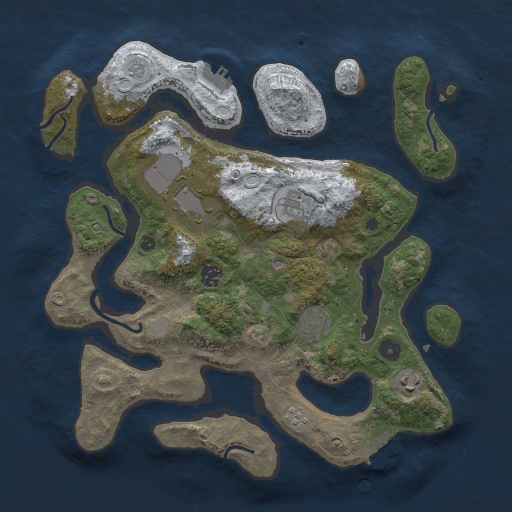Rust Map: Procedural Map, Size: 3500, Seed: 4382564, 15 Monuments