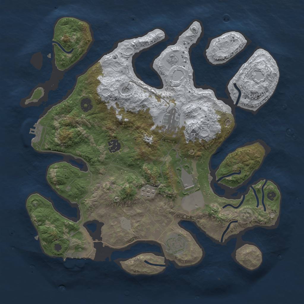 Rust Map: Procedural Map, Size: 3500, Seed: 4026718, 14 Monuments
