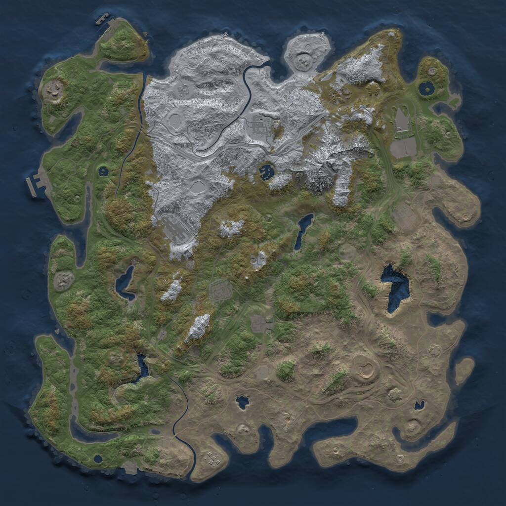 Rust Map: Procedural Map, Size: 5000, Seed: 227, 17 Monuments