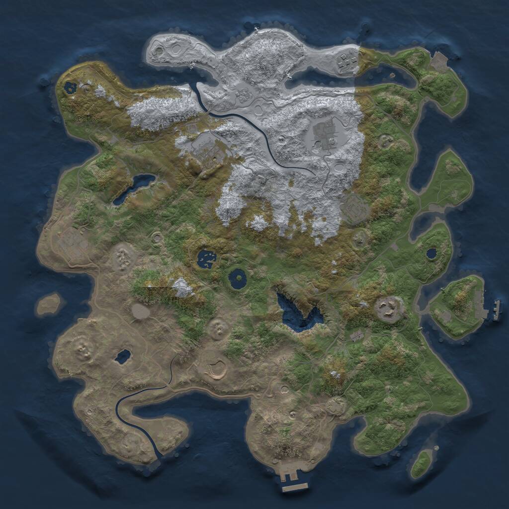 Rust Map: Procedural Map, Size: 4000, Seed: 791060, 14 Monuments
