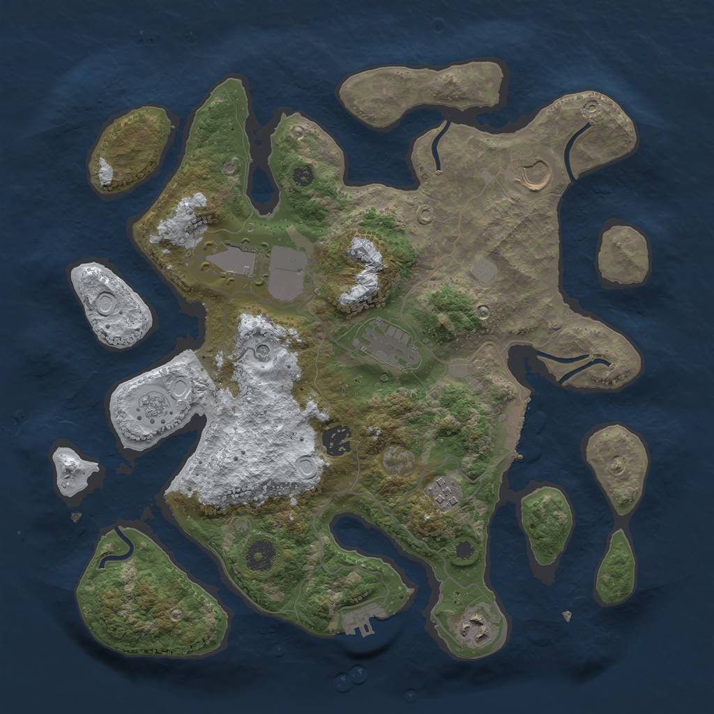 Rust Map: Procedural Map, Size: 3500, Seed: 4405682, 15 Monuments