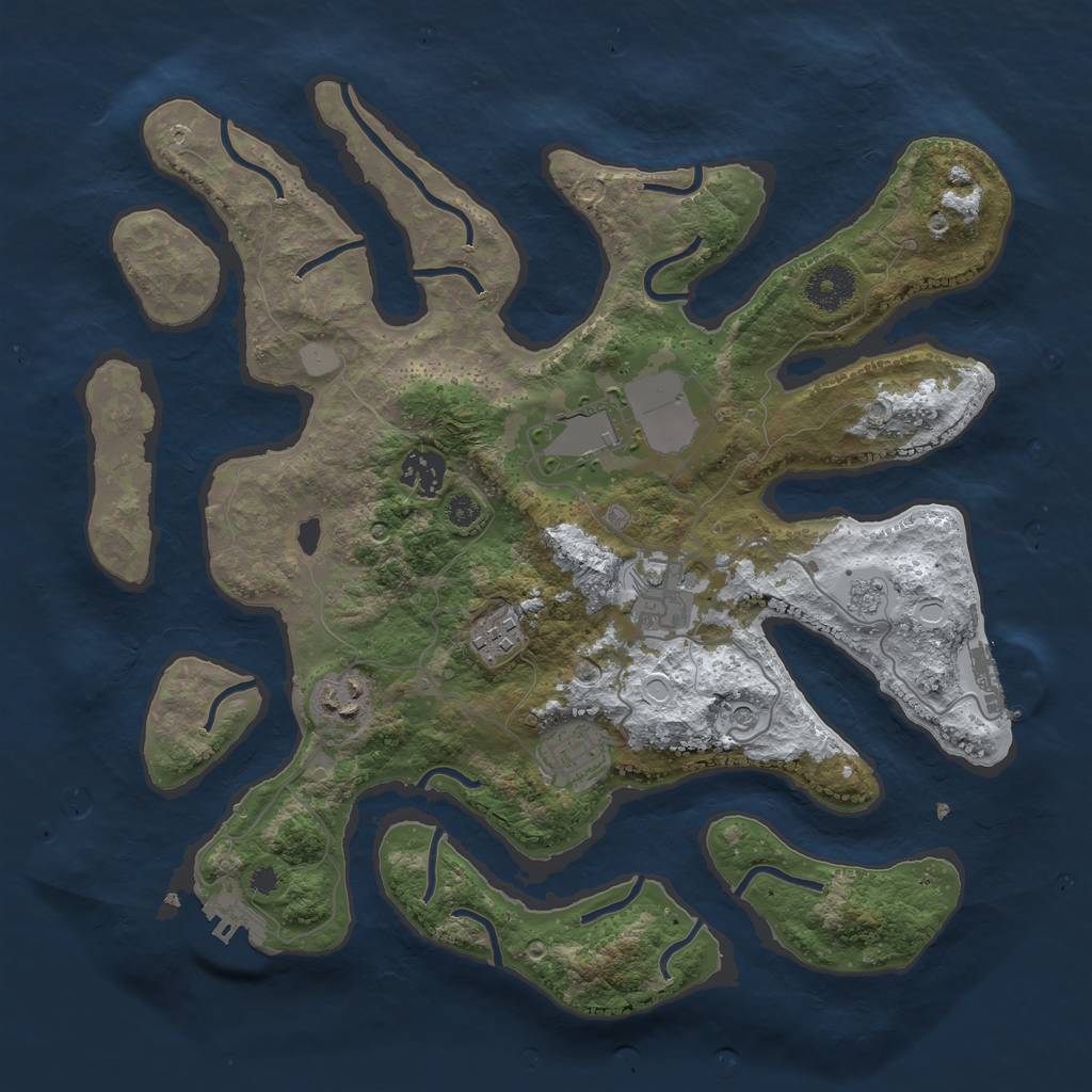 Rust Map: Procedural Map, Size: 3500, Seed: 4239739, 15 Monuments