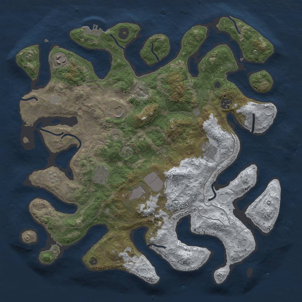 Rust Map: Procedural Map, Size: 4000, Seed: 753449, 15 Monuments