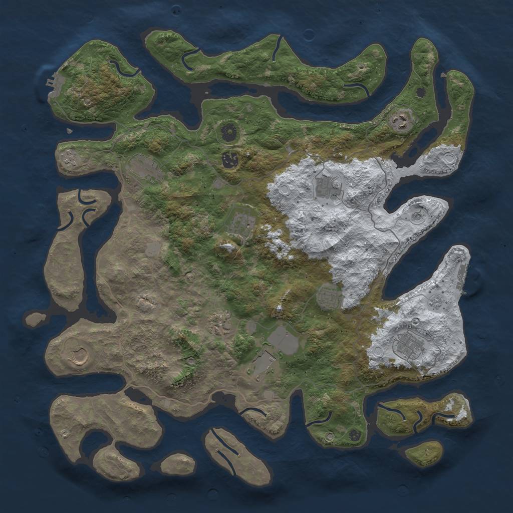 Rust Map: Procedural Map, Size: 4500, Seed: 109397017, 20 Monuments