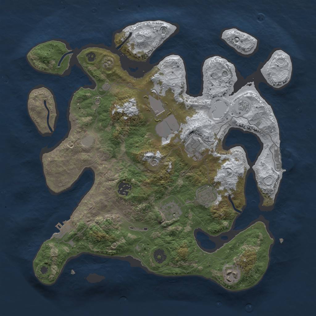 Rust Map: Procedural Map, Size: 3500, Seed: 5162217, 15 Monuments