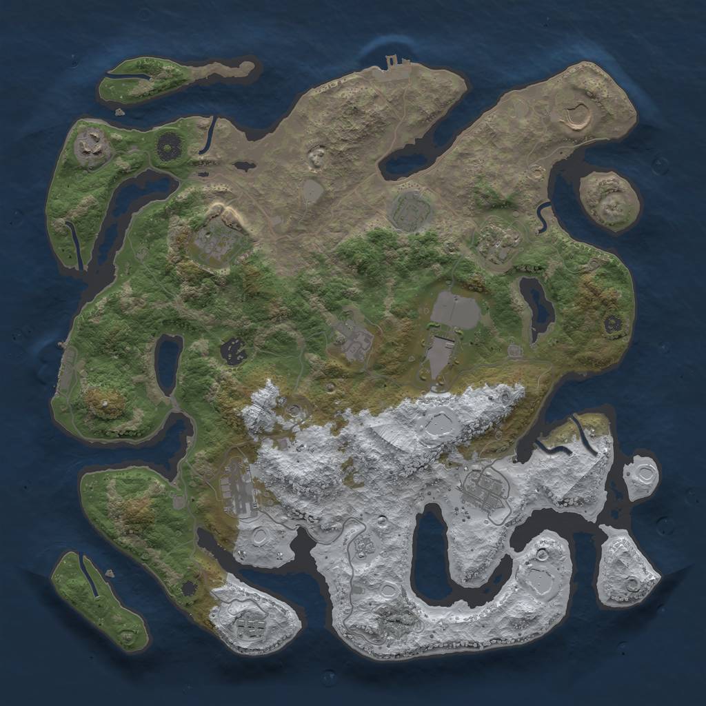 Rust Map: Procedural Map, Size: 3950, Seed: 1089364831, 20 Monuments