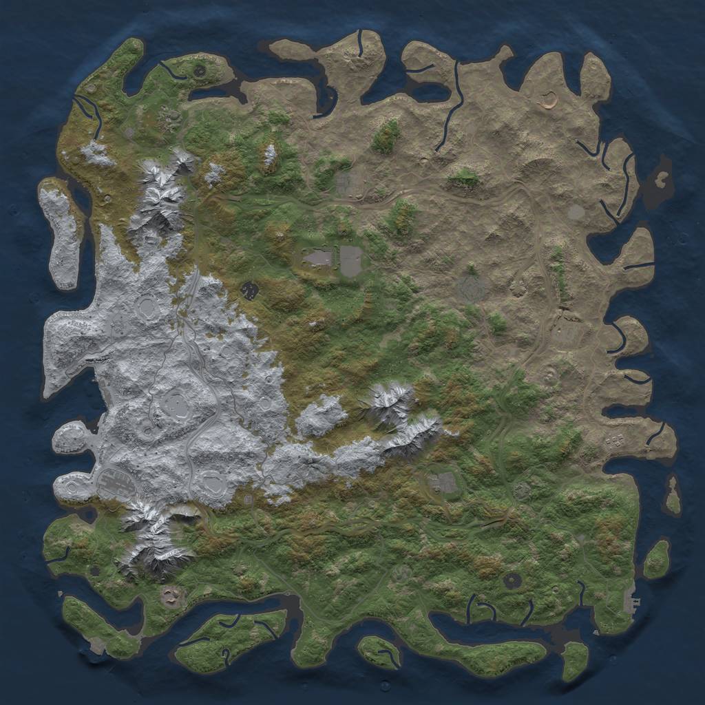 Rust Map: Procedural Map, Size: 6000, Seed: 200321, 19 Monuments