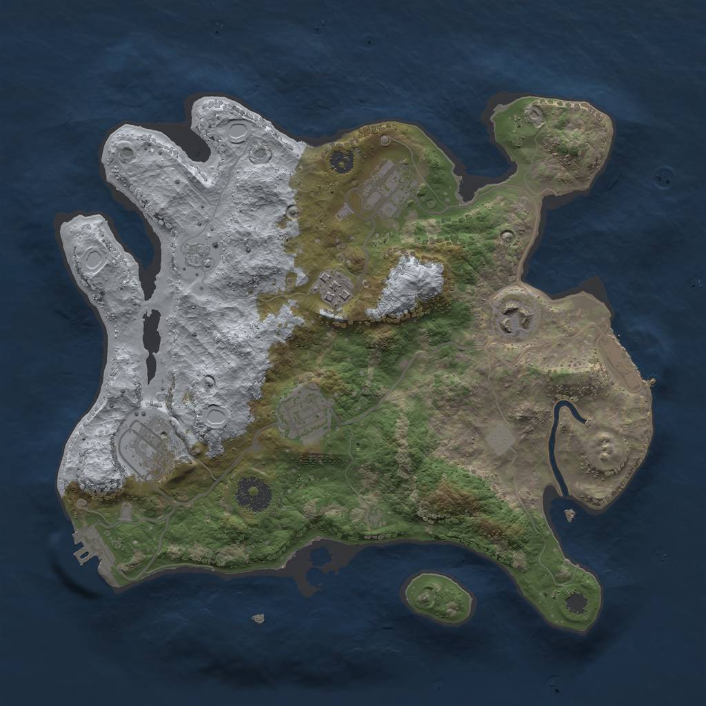 Rust Map: Procedural Map, Size: 3000, Seed: 22557, 13 Monuments