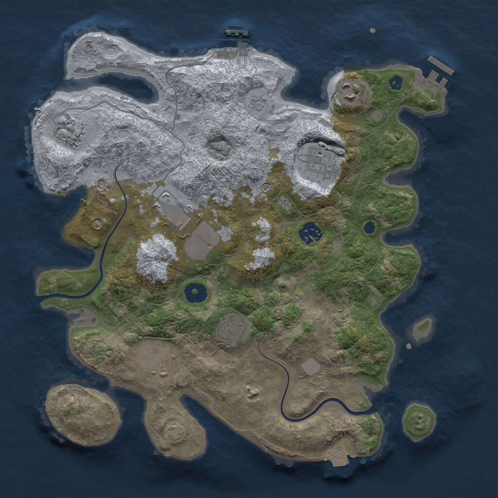 Rust Map: Procedural Map, Size: 3500, Seed: 4711488, 13 Monuments