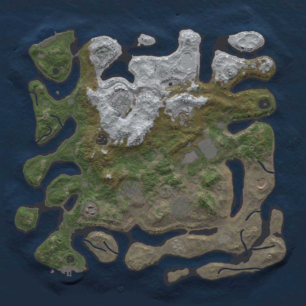 Rust Map: Procedural Map, Size: 4000, Seed: 23913272, 17 Monuments