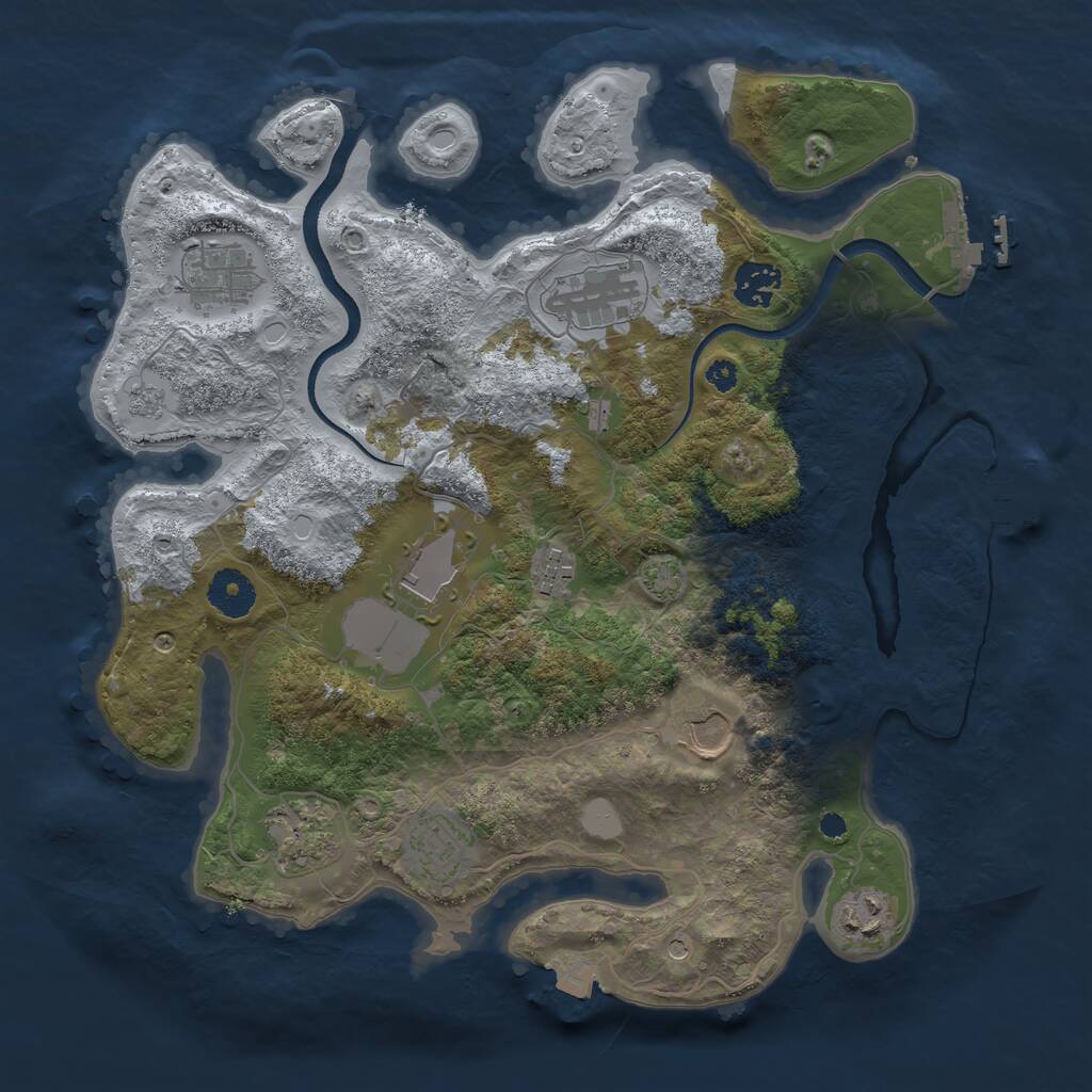 Rust Map: Procedural Map, Size: 3500, Seed: 4954711, 15 Monuments