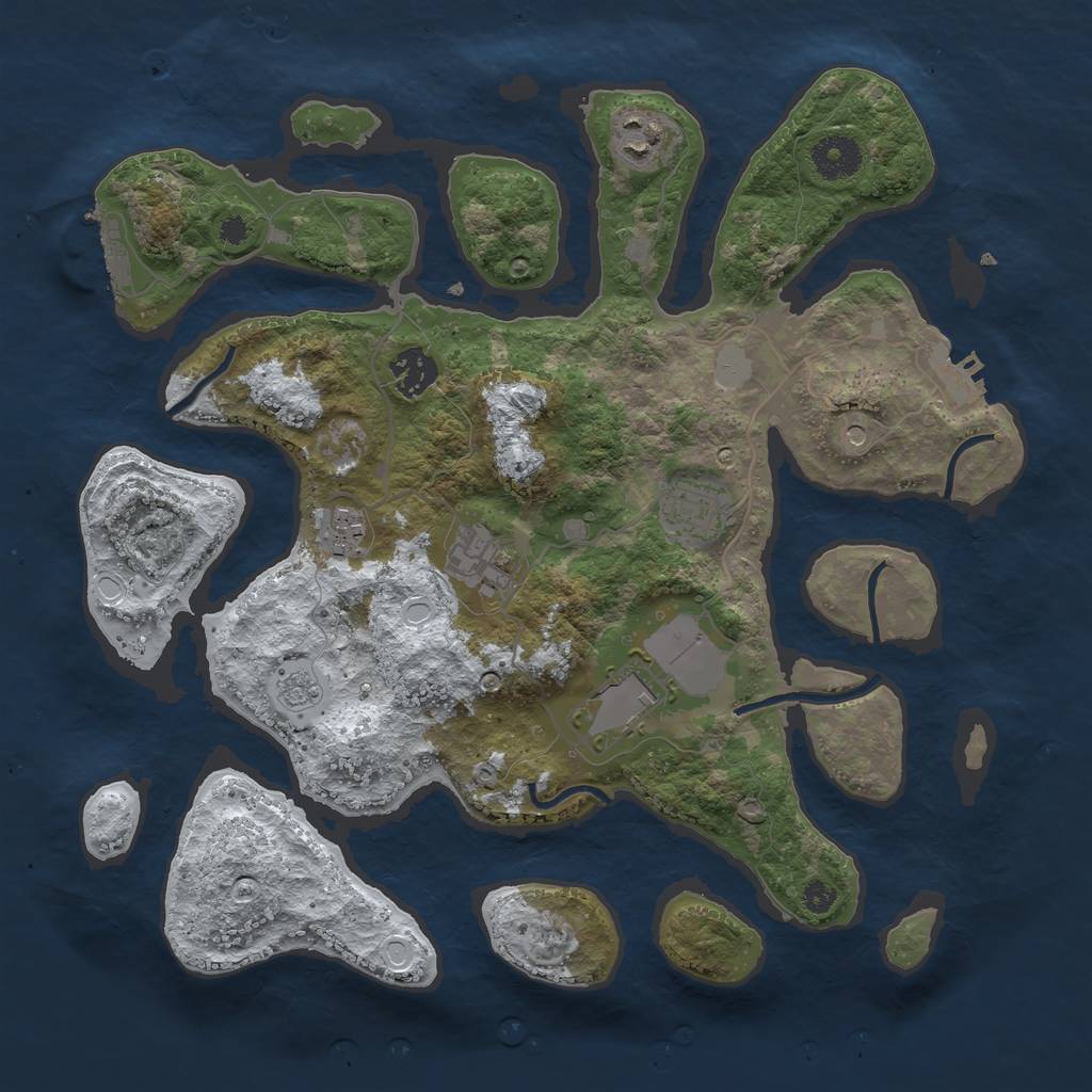 Rust Map: Procedural Map, Size: 3500, Seed: 5764760, 15 Monuments