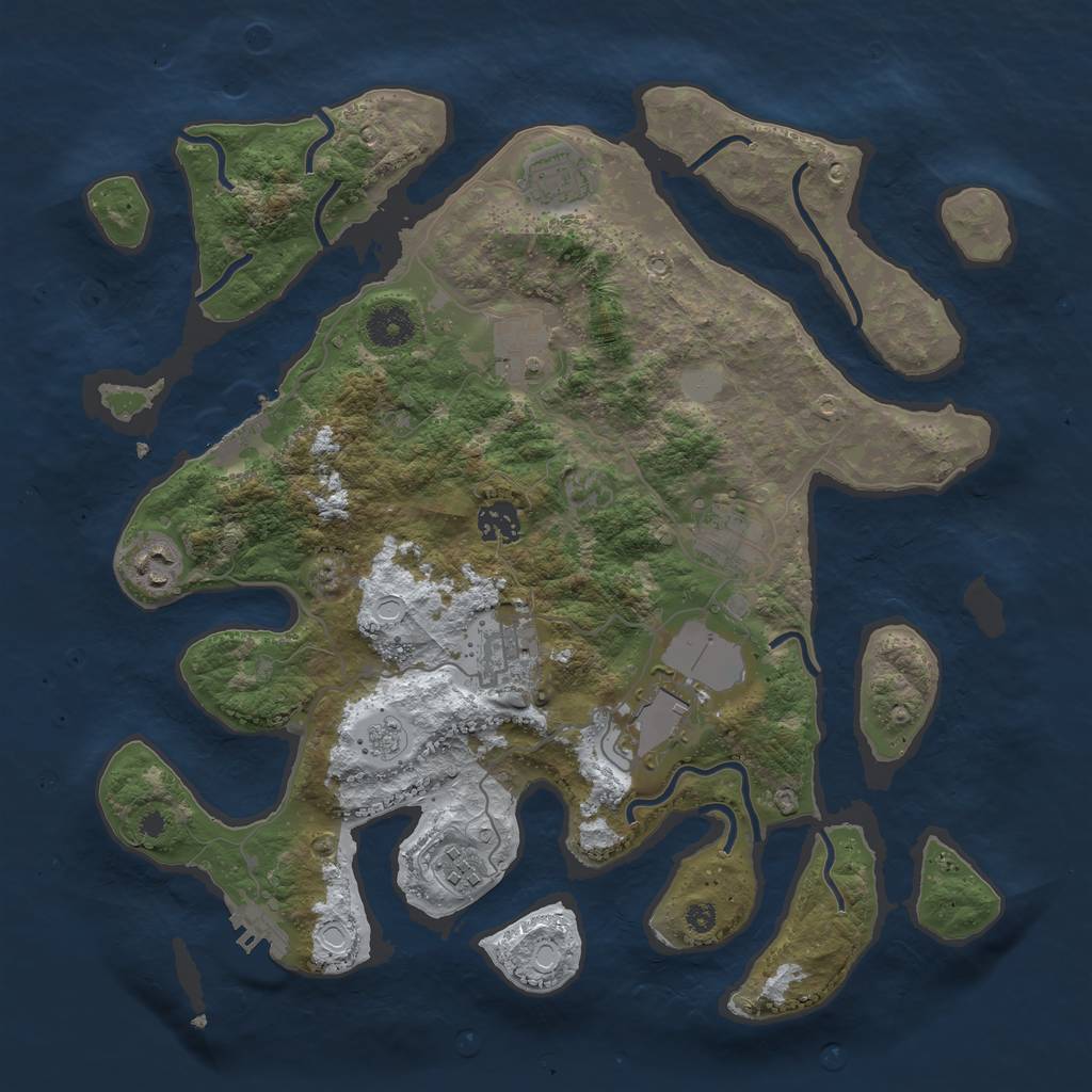 Rust Map: Procedural Map, Size: 3700, Seed: 5698600, 16 Monuments