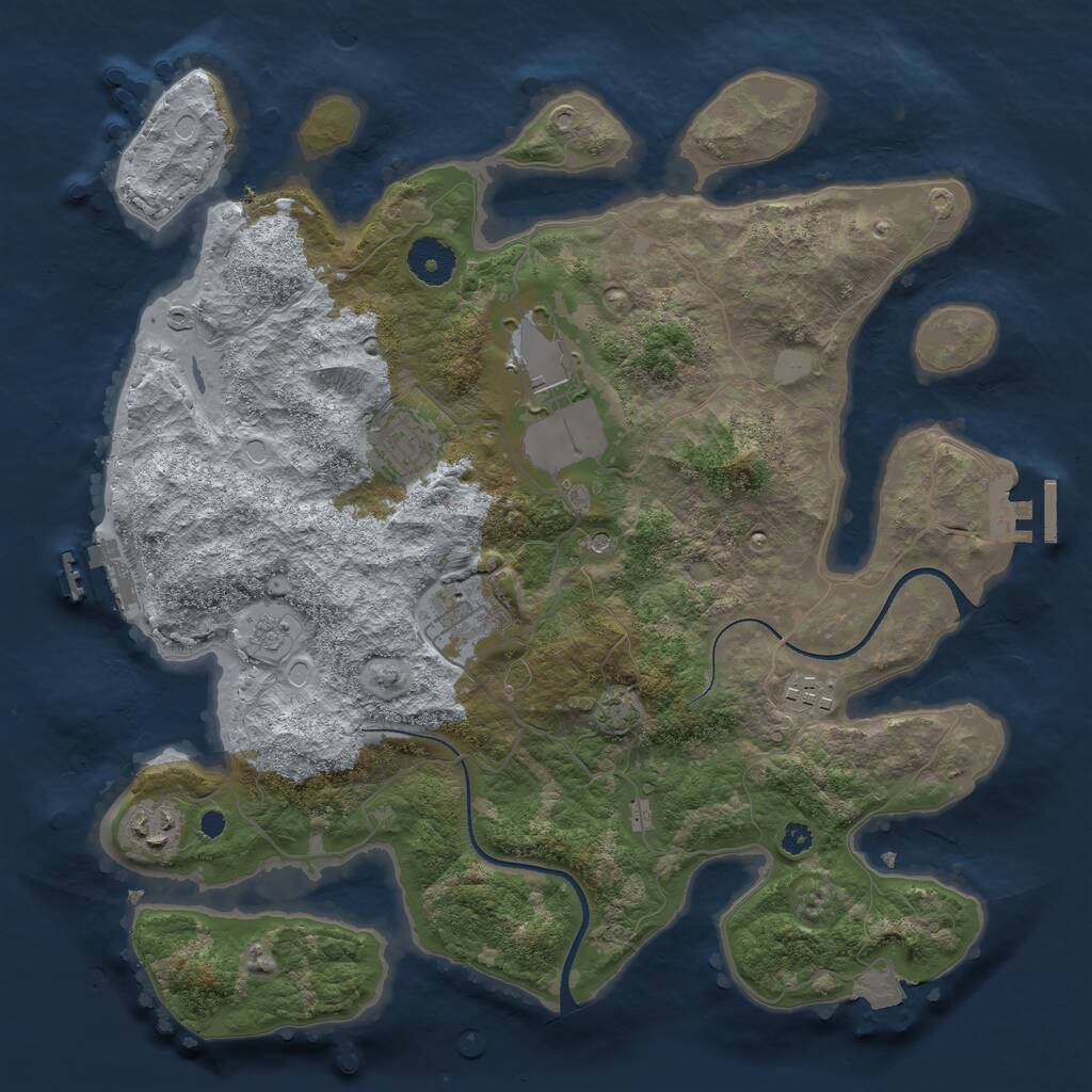 Rust Map: Procedural Map, Size: 3500, Seed: 5719559, 11 Monuments