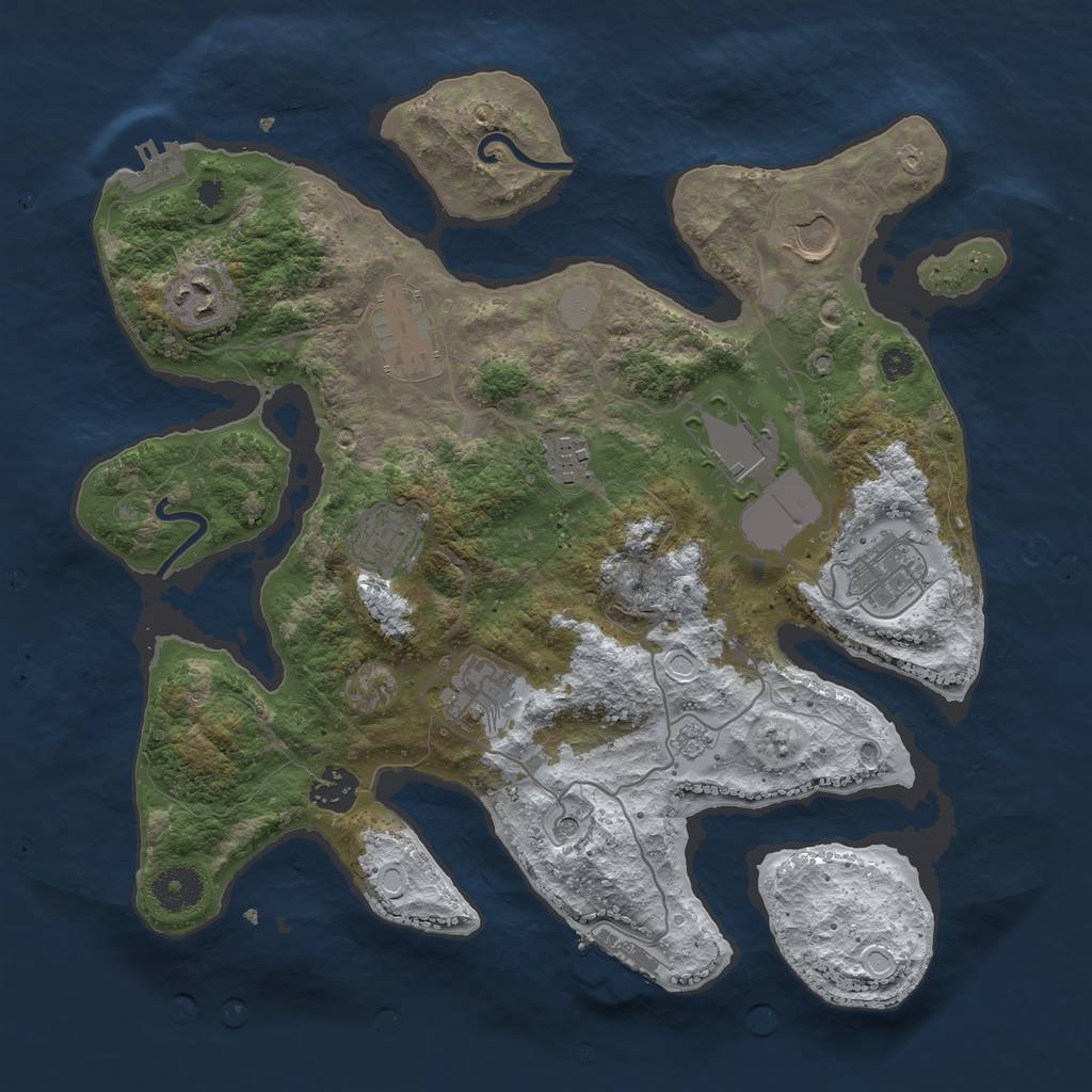 Rust Map: Procedural Map, Size: 3500, Seed: 1032057, 18 Monuments
