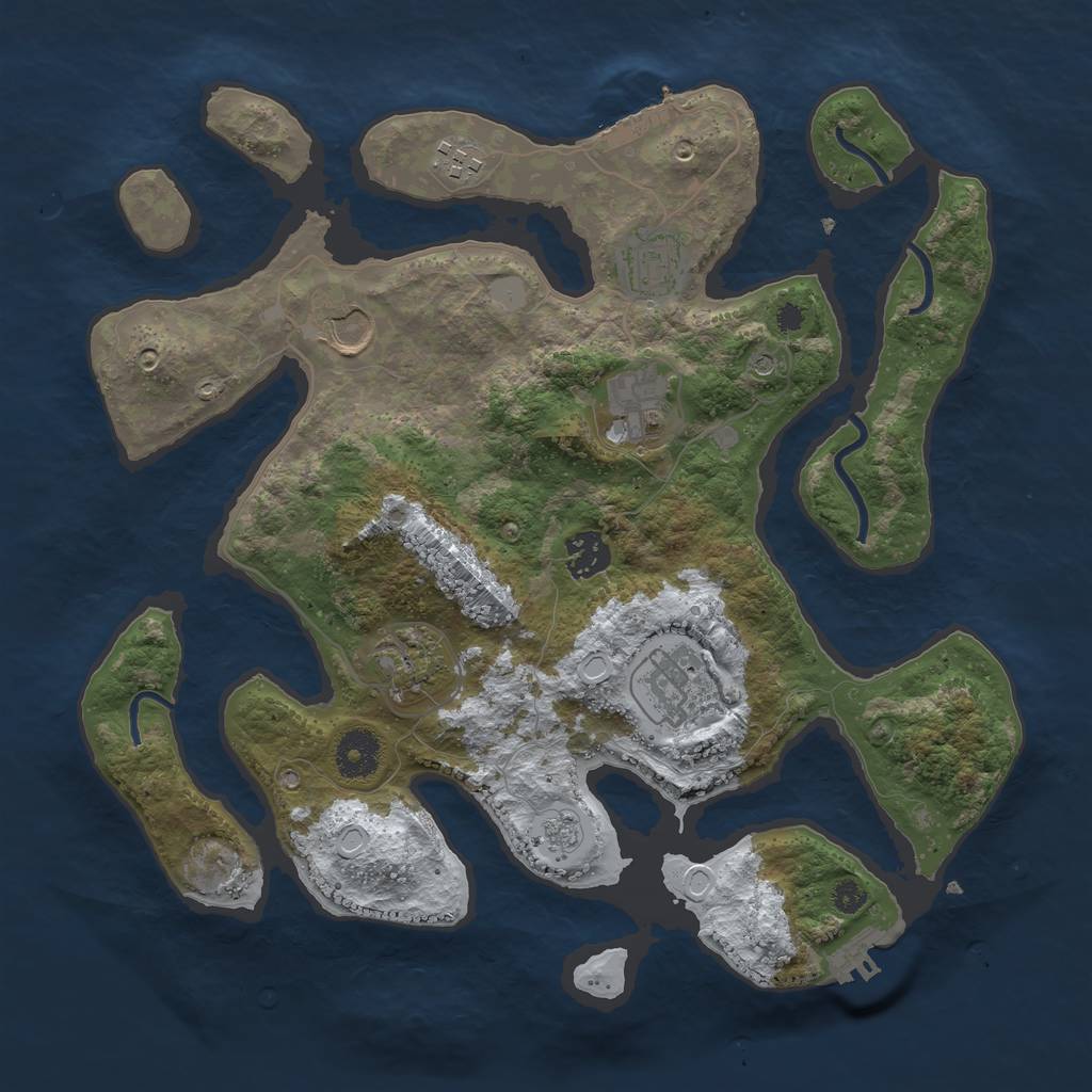 Rust Map: Procedural Map, Size: 3500, Seed: 3999192, 16 Monuments